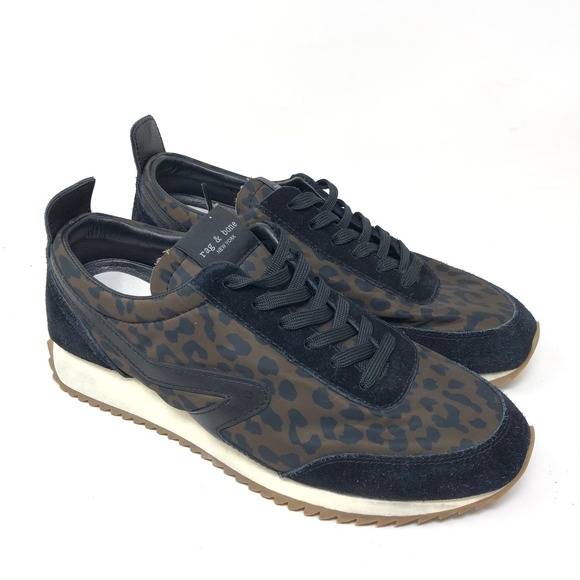rag & bone Shoes - Rag & Bone Womens Retro Runner 38 Sneakers Brown Leopard Print Suede US Size‎ 8